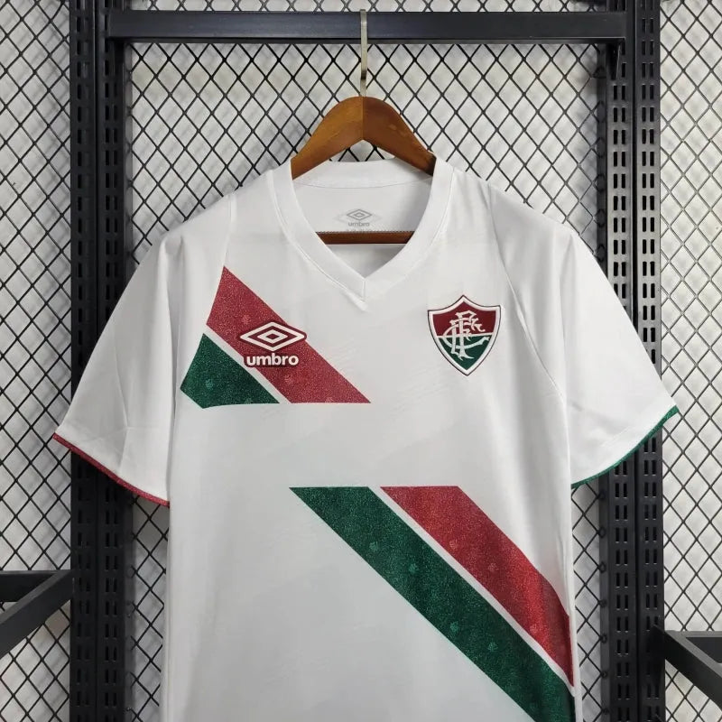 Camisa Fluminense Away 24/25 - Torcedor Masculina Branca + Patches Libertadores + Patrocínios - Camisa de Time Oficial - Buyit