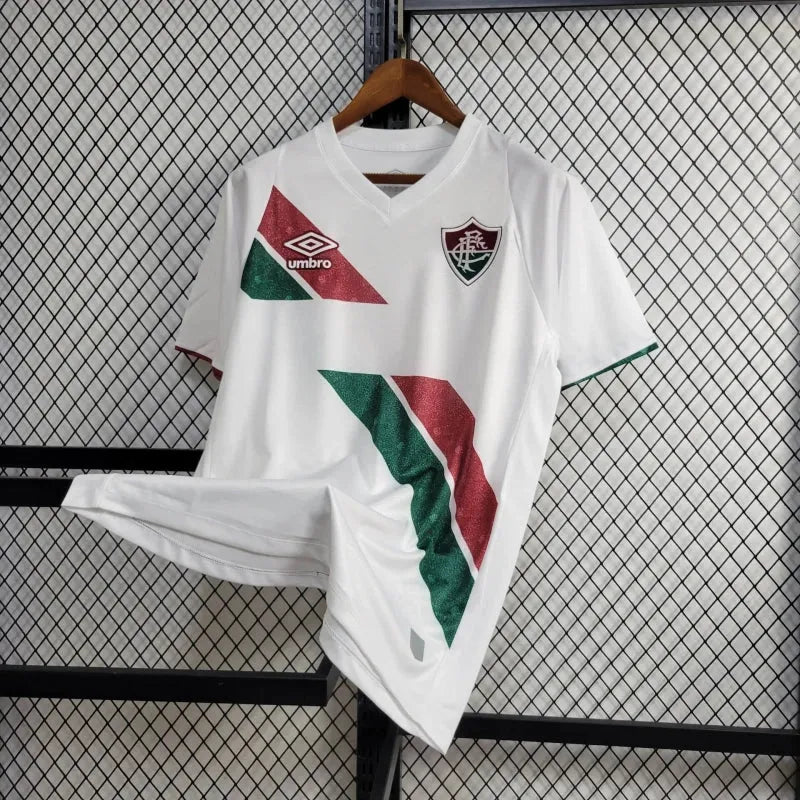 Camisa Fluminense Away 24/25 - Torcedor Masculina Branca + Patches Libertadores + Patrocínios - Camisa de Time Oficial - Buyit