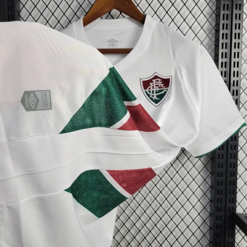 Camisa Fluminense Away 24/25 - Torcedor Masculina Branca + Patches Libertadores + Patrocínios - Camisa de Time Oficial - Buyit