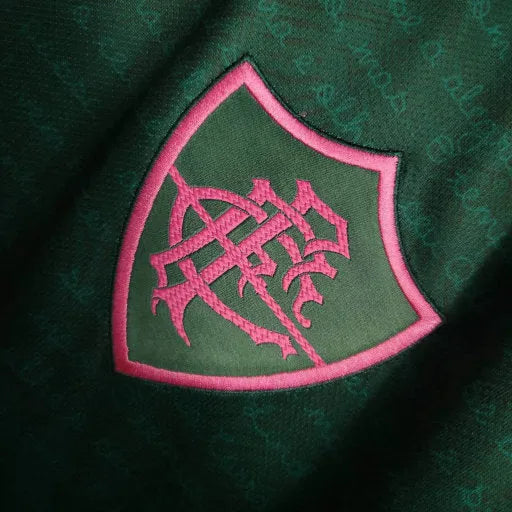 Camisa Fluminense Away II 23/24 - Torcedor Masculina Verde e Rosa + Patches Libertadores - Camisa de Time Oficial - Buyit