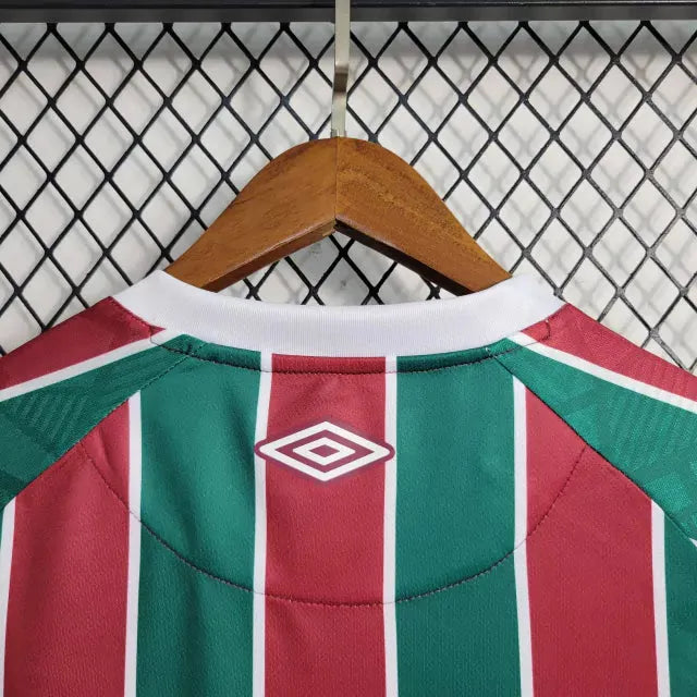 Camisa Fluminense Home 23/24 - Torcedor Masculina + Patches Libertadores - Camisa de Time Oficial - Buyit