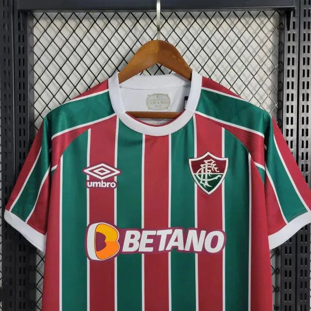 Camisa Fluminense Home 23/24 - Torcedor Masculina + Patches Libertadores - Camisa de Time Oficial - Buyit