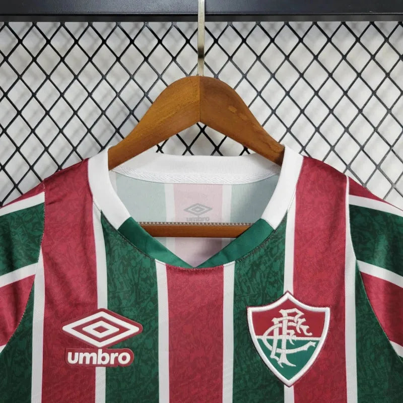 Camisa Fluminense Home 24/25 - Torcedor Masculina + Patches Libertadores + Patrocínio - Camisa de Time Oficial - Buyit