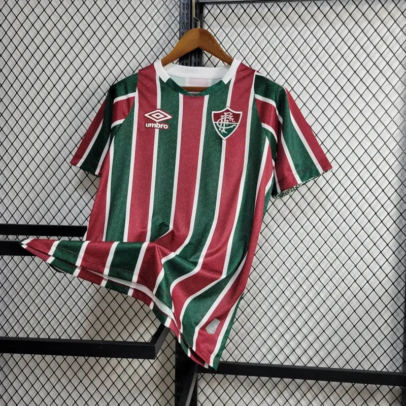 Camisa Fluminense Home 24/25 - Torcedor Masculina + Patches Libertadores + Patrocínio - Camisa de Time Oficial - Buyit