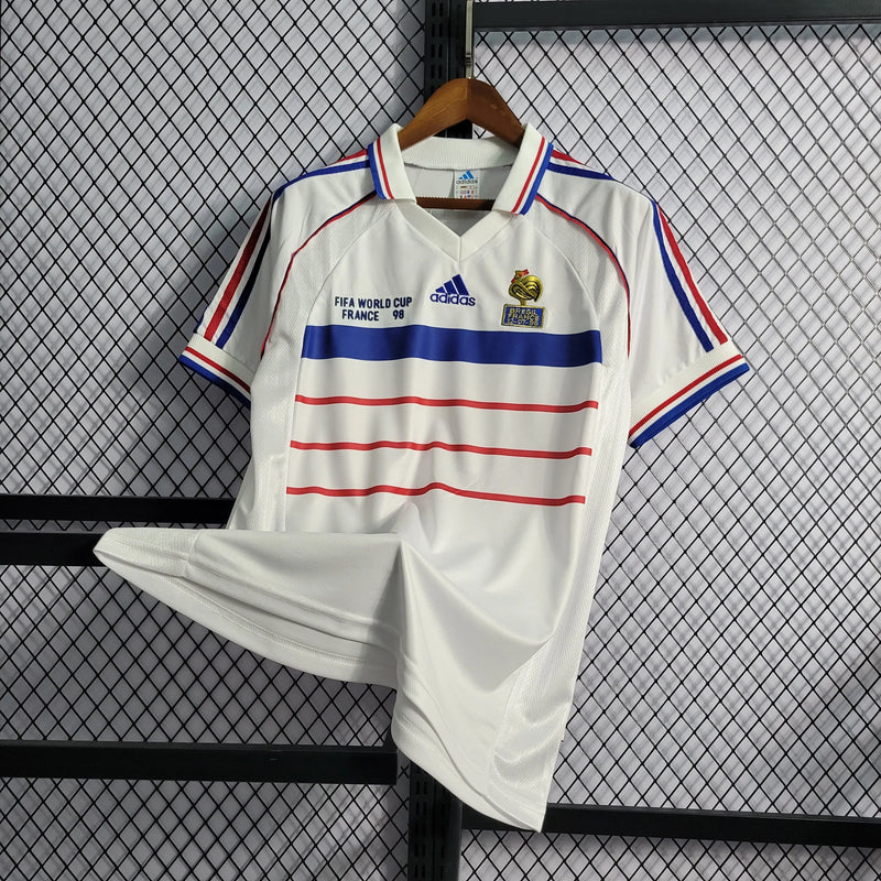 Camisa França Retrô 1998 - Torcedor Masculina Branca - Camisa de Time Oficial - Buyit