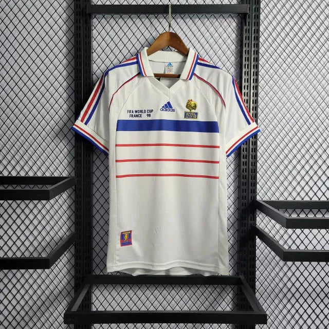 Camisa França Retrô 1998 - Torcedor Masculina Branca - Camisa de Time Oficial - Buyit