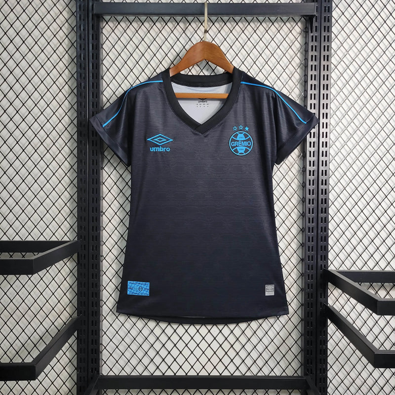 Camisa Grêmio Away II 23/24 - Torcedor Feminina Preta e Azul - Camisa de Time Oficial - Buyit