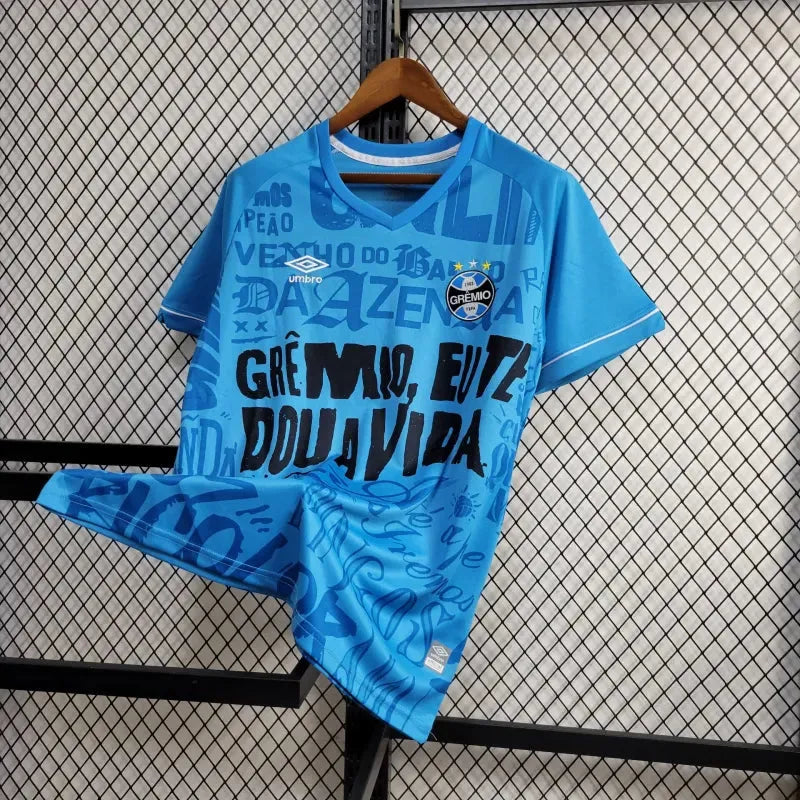 Camisa Grêmio Treino 24/25 - Torcedor Masculina Azul - Grêmio, eu te dou a vida 1903 - Camisa de Time Oficial - Buyit