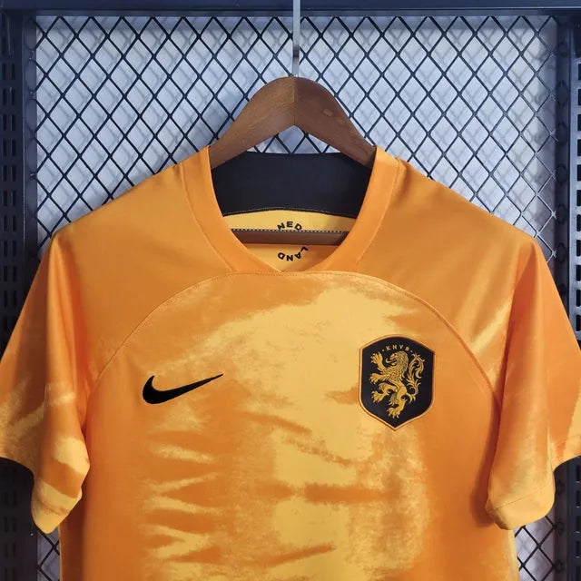 Camisa Holanda Home 22/23 - Torcedor Masculina Laranja - Camisa de Time Oficial - Buyit