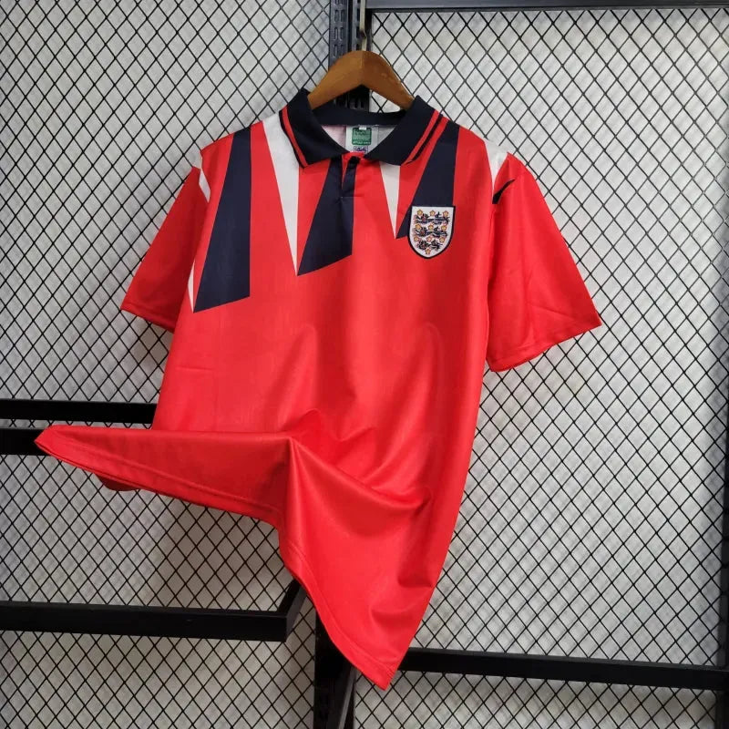 Camisa Inglaterra Retrô Away 1992 - Torcedor Masculina Vermelha - Camisa de Time Oficial - Buyit