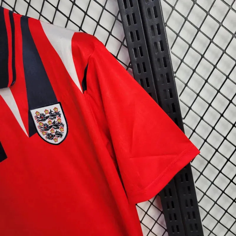 Camisa Inglaterra Retrô Away 1992 - Torcedor Masculina Vermelha - Camisa de Time Oficial - Buyit