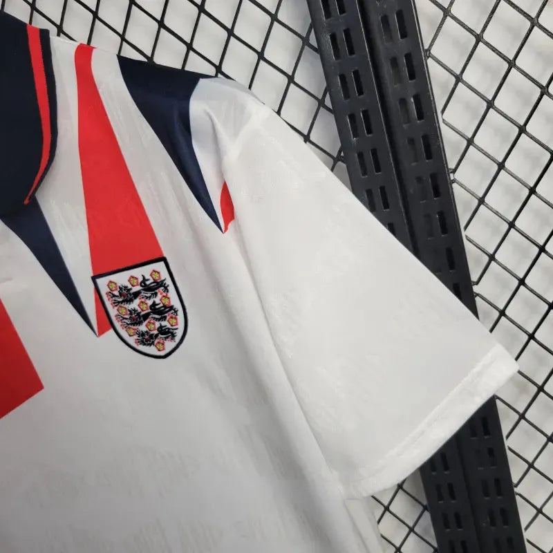 Camisa Inglaterra Retrô Home 1992 - Torcedor Masculina Branca - Camisa de Time Oficial - Buyit