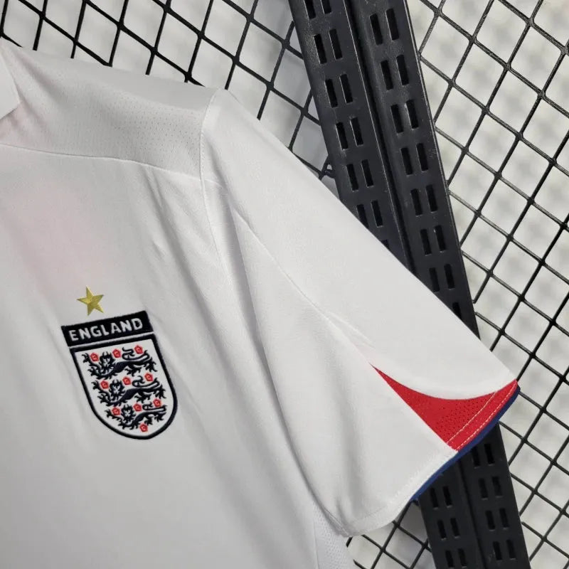 Camisa Inglaterra Retrô Home 2005 - Torcedor Masculina Branca - Camisa de Time Oficial - Buyit