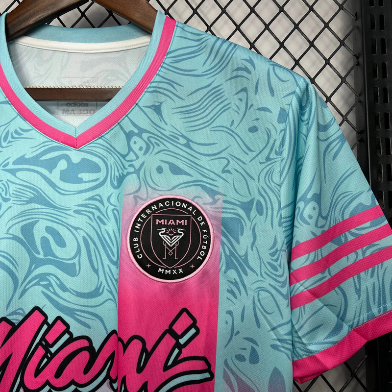 Camisa Inter Miami Edição Especial 24/25 - Torcedor Masculina Azul e Rosa - Camisa de Time Oficial - Buyit