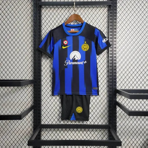 Camisa Inter de Milão Home 23/24 - Torcedor Infantil Azul e Preta - Camisa de Time Oficial - Buyit