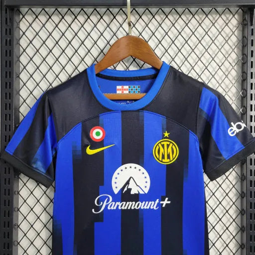 Camisa Inter de Milão Home 23/24 - Torcedor Infantil Azul e Preta - Camisa de Time Oficial - Buyit