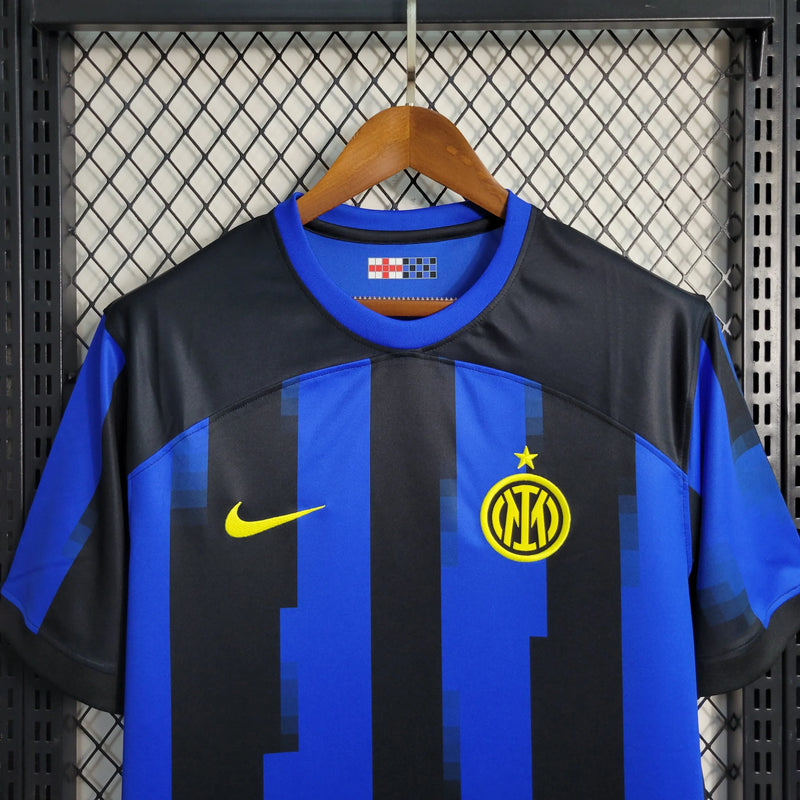 Camisa Inter de Milão Home 23/24 - Torcedor Masculina Azul e Preta - Camisa de Time Oficial - Buyit