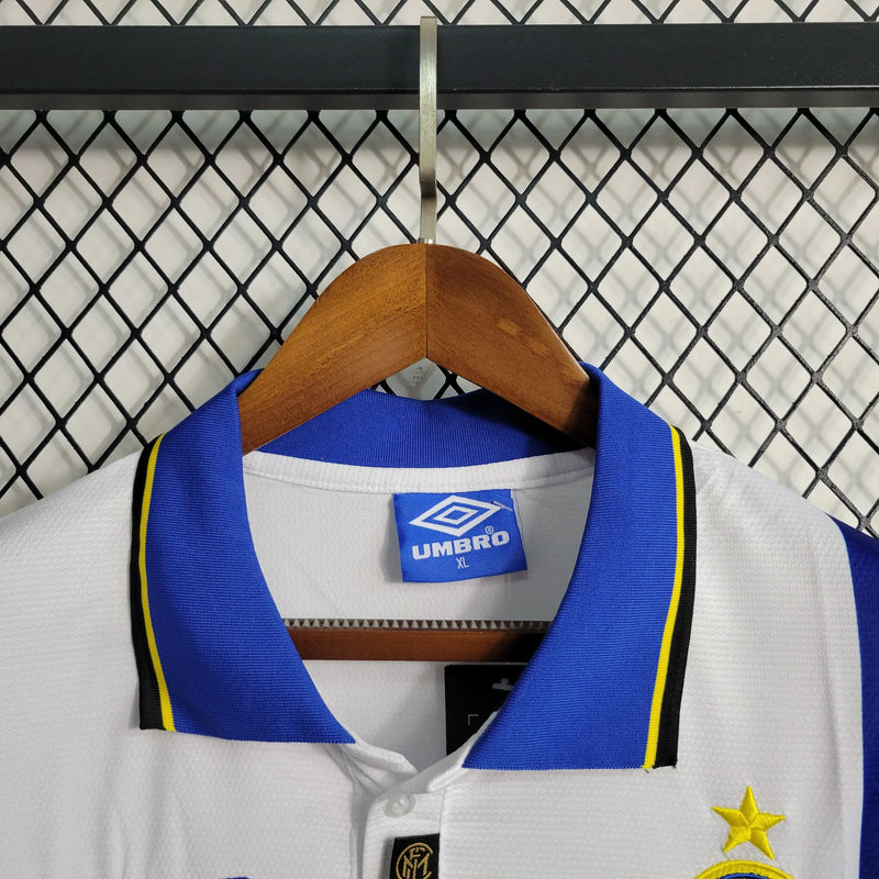 Camisa Inter de Milão Retrô Away 1997/1998- Torcedor Masculina Branca - Camisa de Time Oficial - Buyit