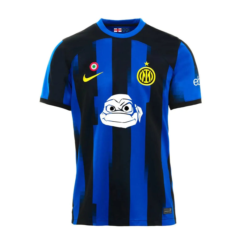 Camisa Inter de Milão Tartarugas Ninja Home 24/25 - Torcedor Masculina Azul e Preta - Camisa de Time Oficial - Buyit