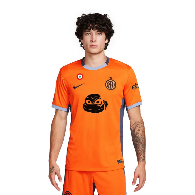 Camisa Inter de Milão Tartarugas Ninja Third 24/25 - Torcedor Masculina Laranja - Camisa de Time Oficial - Buyit