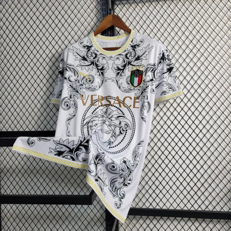 Camisa Itália x Versace 23/24- Torcedor Masculina Branca - Camisa de Time Oficial - Buyit