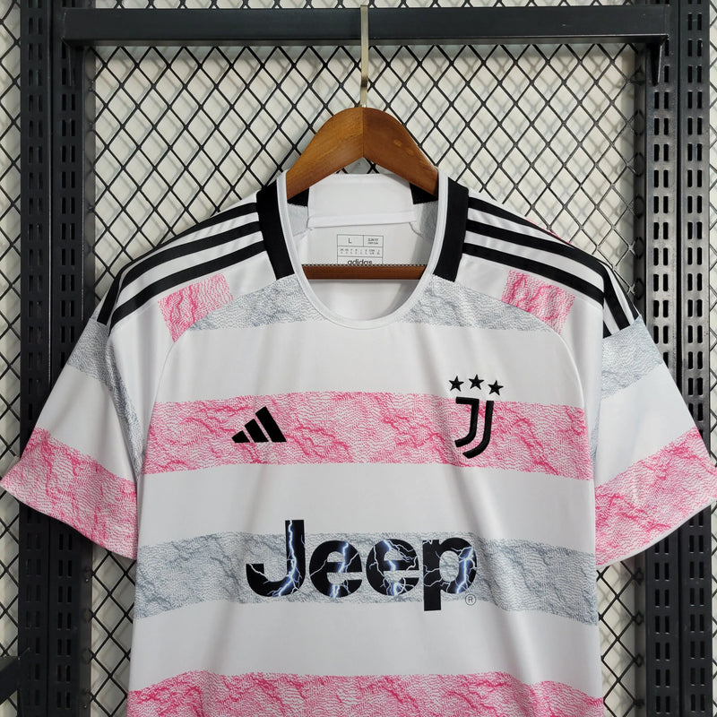 Camisa Juventus Away 23/24 - Torcedor Masculina Branca e Rosa - Camisa de Time Oficial - Buyit