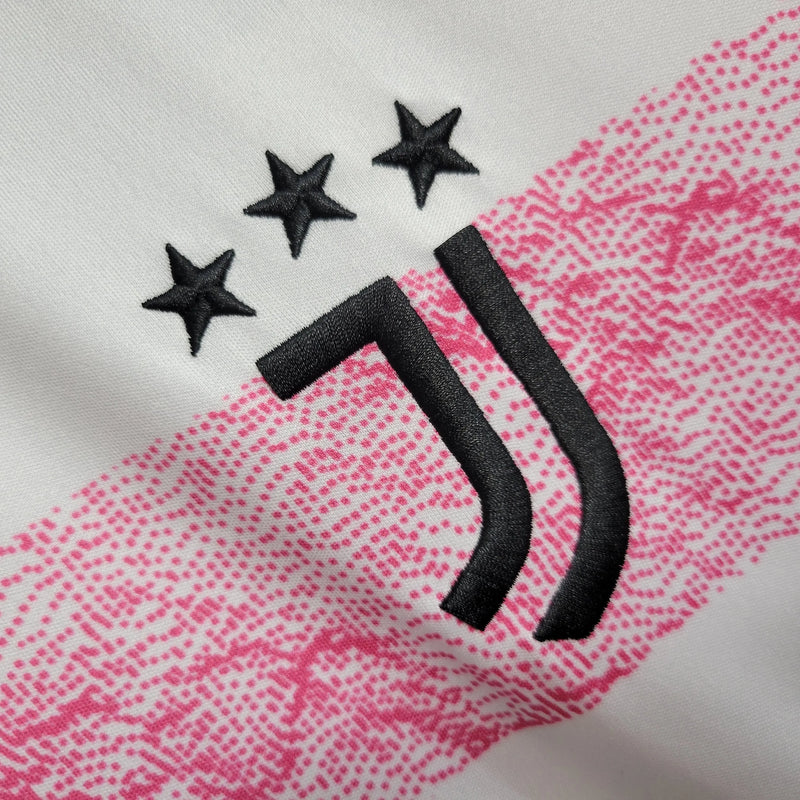 Camisa Juventus Away 23/24 - Torcedor Masculina Branca e Rosa - Camisa de Time Oficial - Buyit