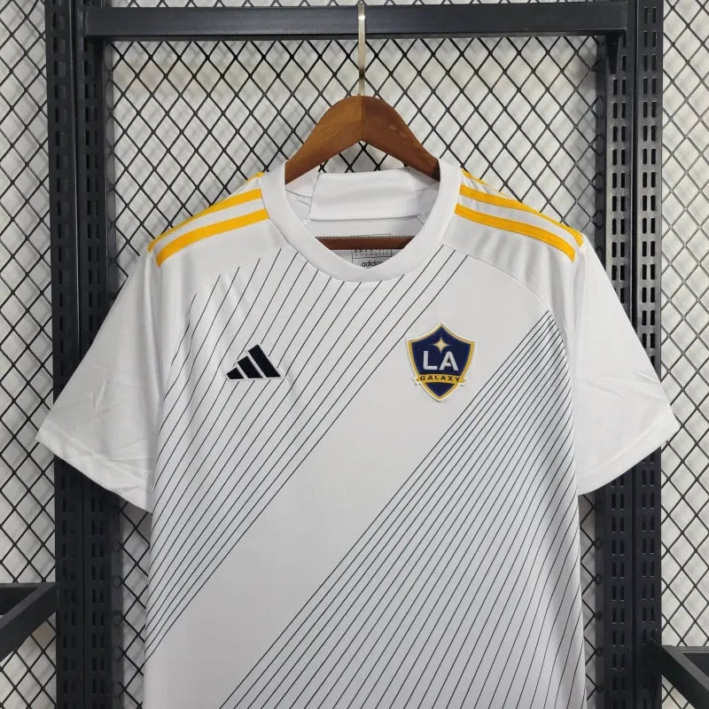 Camisa LA Galaxy Home 24/25 - Torcedor Masculina Branca e Amarela - Camisa de Time Oficial - Buyit