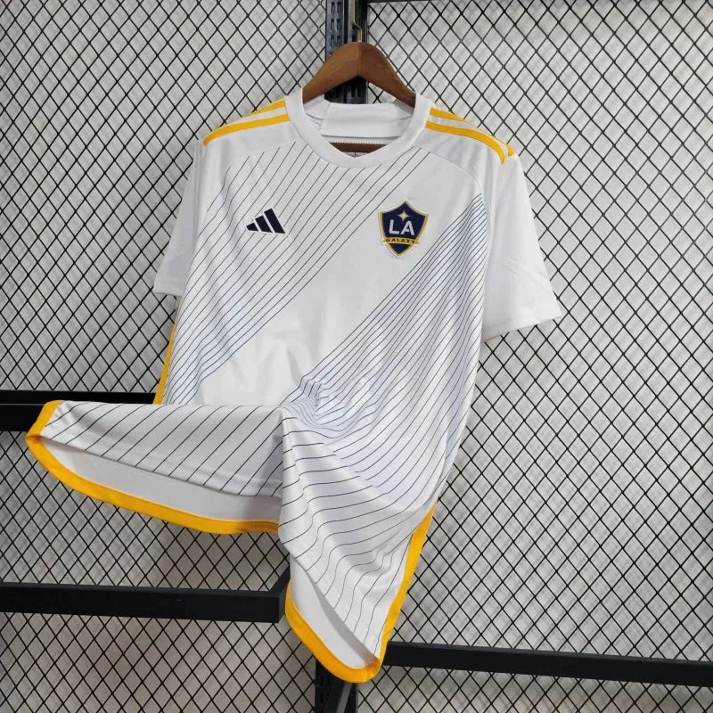 Camisa LA Galaxy Home 24/25 - Torcedor Masculina Branca e Amarela - Camisa de Time Oficial - Buyit