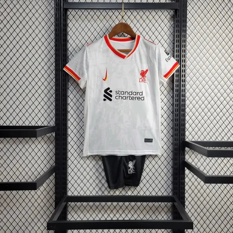 Camisa Liverpool Away 2 24/25 - Torcedor Infantil Branca - Camisa de Time Oficial - Buyit