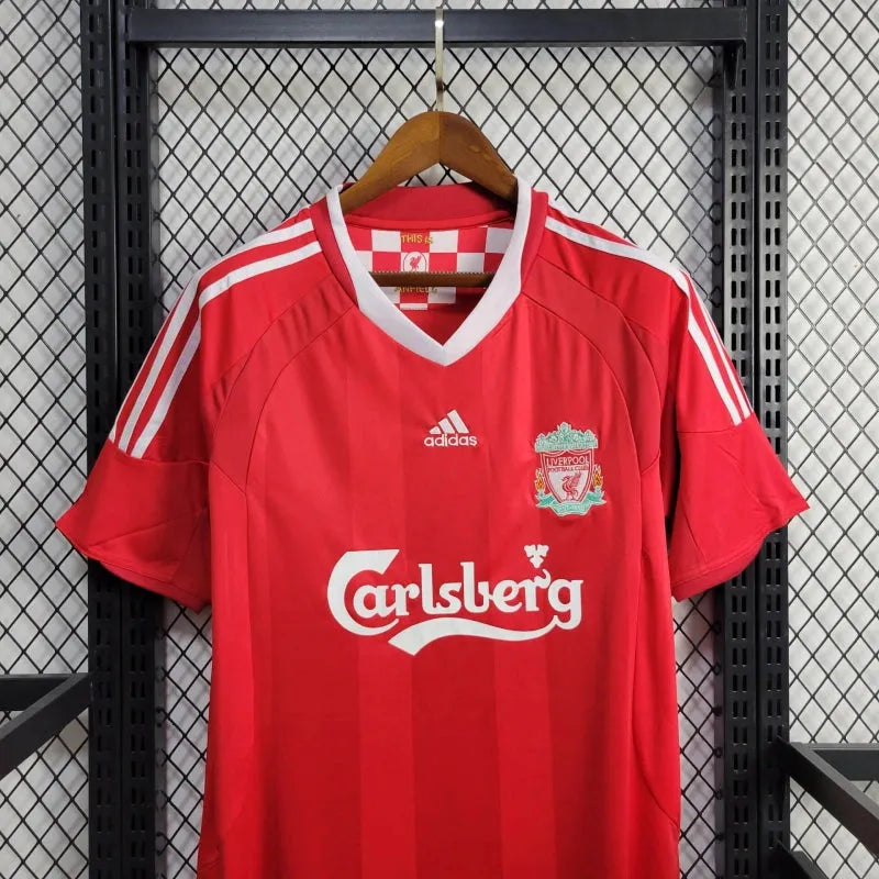 Camisa Liverpool Retrô 2008/09 - Torcedor Masculina Vermelha - Camisa de Time Oficial - Buyit