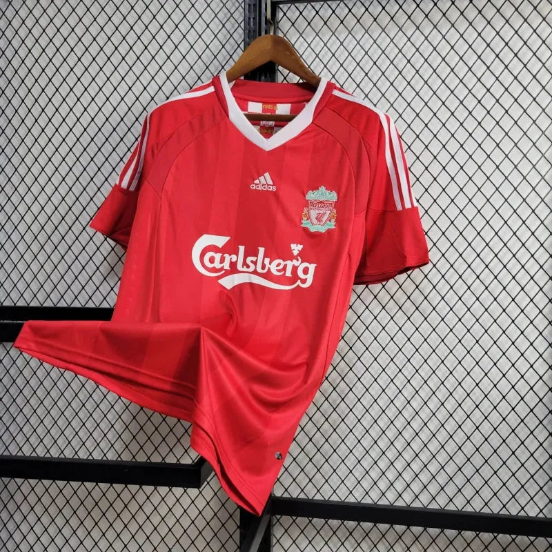 Camisa Liverpool Retrô 2008/09 - Torcedor Masculina Vermelha - Camisa de Time Oficial - Buyit