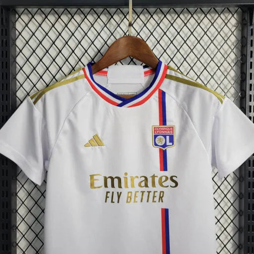 Camisa Lyon Home 23/24 - Torcedor Infantil Branca - Camisa de Time Oficial - Buyit