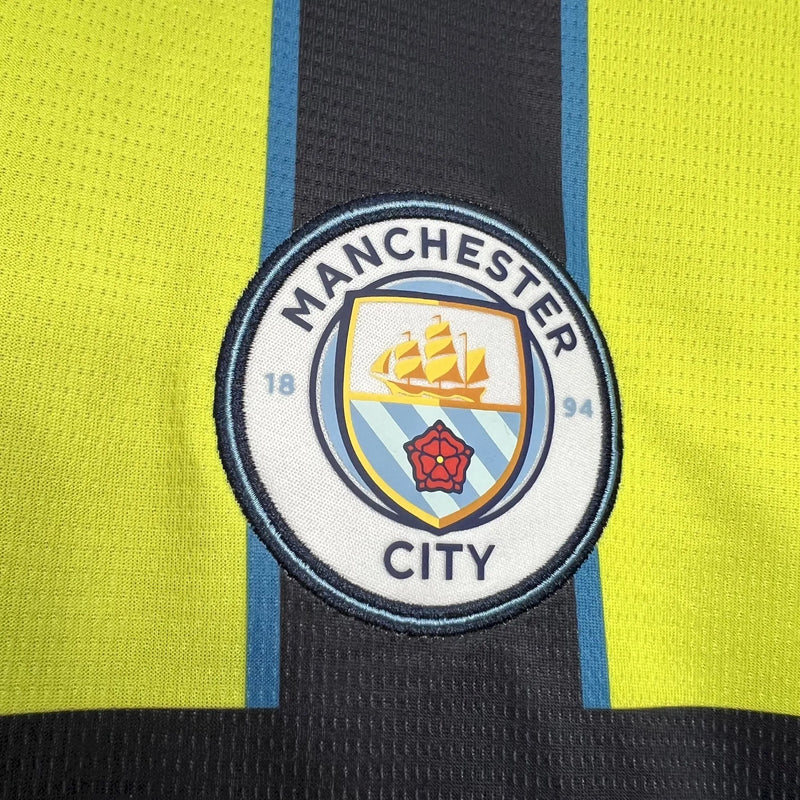 Camisa Manchester City Away 24/25 - Torcedor Masculina Preta e Verde - Camisa de Time Oficial - Buyit