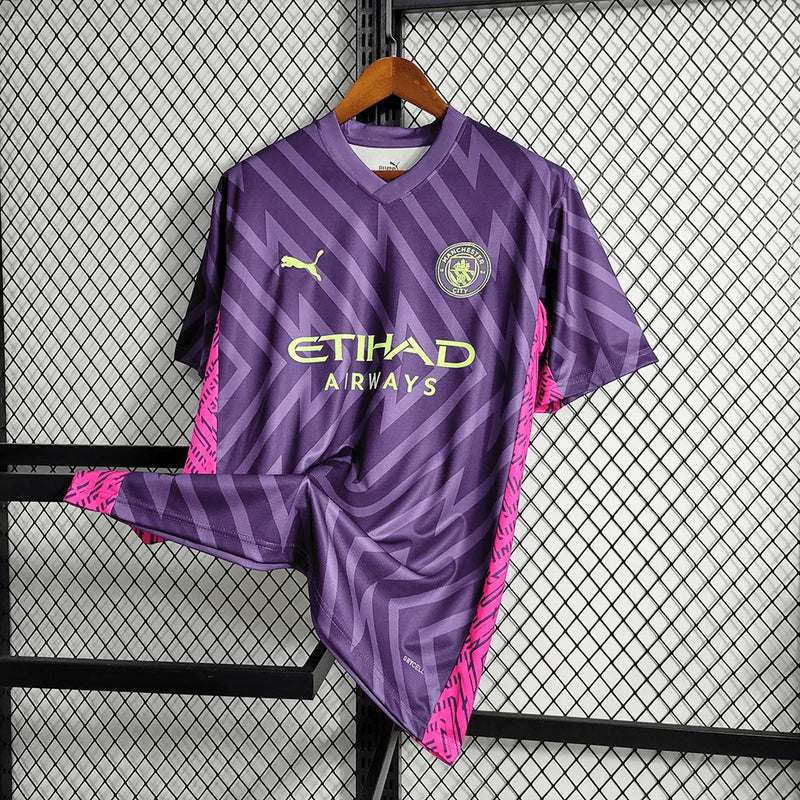 Camisa Manchester City Goleiro 23/24 - Torcedor Masculina Roxa - Camisa de Time Oficial - Buyit