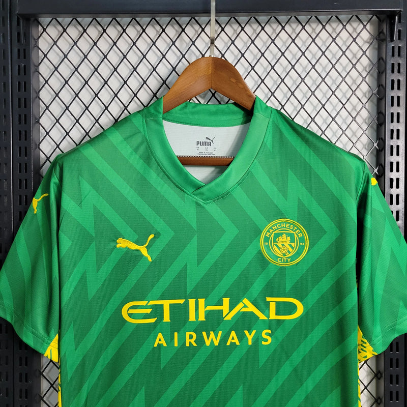 Camisa Manchester City Goleiro 23/24 - Torcedor Masculina Verde - Camisa de Time Oficial - Buyit