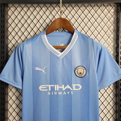 Camisa Manchester City Home 23/24 - Torcedor Infantil Azul - Camisa de Time Oficial - Buyit