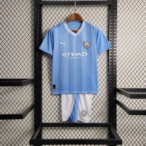 Camisa Manchester City Home 23/24 - Torcedor Infantil Azul - Camisa de Time Oficial - Buyit