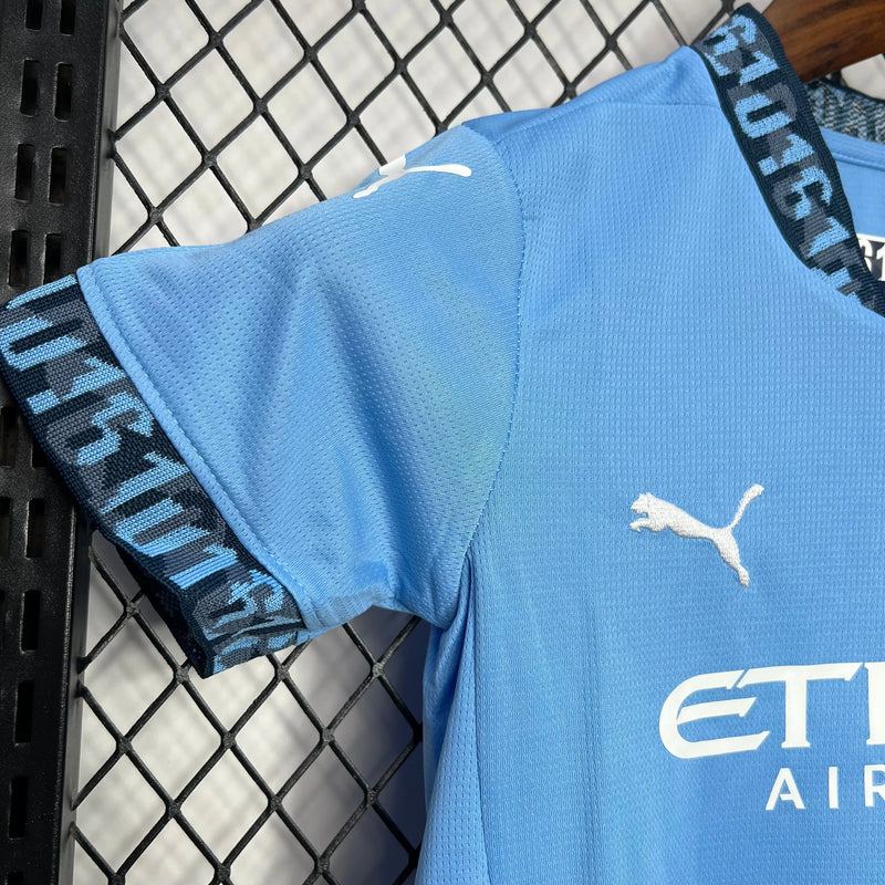 Camisa Manchester City Home 24/25 - Torcedor Infantil Azul - Camisa de Time Oficial - Buyit