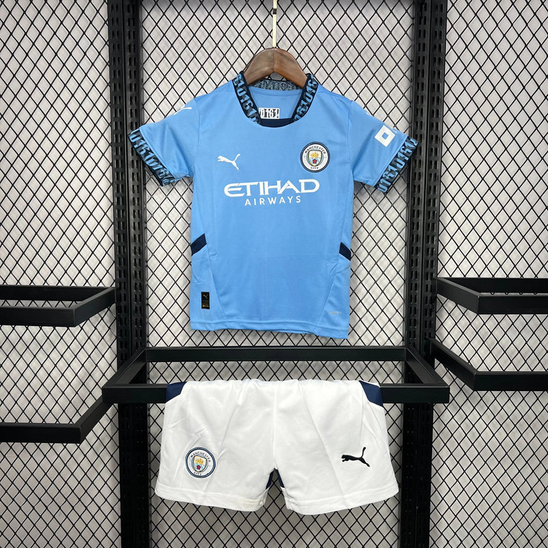 Camisa Manchester City Home 24/25 - Torcedor Infantil Azul - Camisa de Time Oficial - Buyit