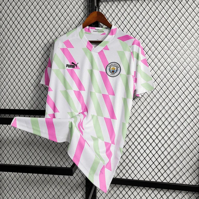 Camisa Manchester City Treino 23/24 - Torcedor Masculina Rosa - Camisa de Time Oficial - Buyit