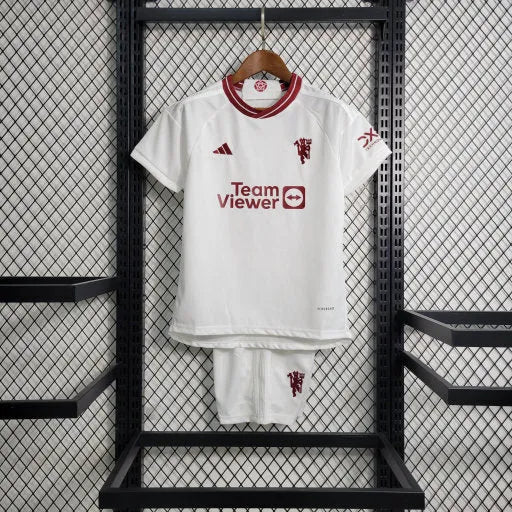 Camisa Manchester United Away 23/24 - Torcedor Infantil Branca - Camisa de Time Oficial - Buyit