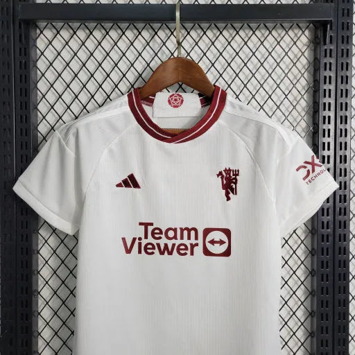 Camisa Manchester United Away 23/24 - Torcedor Infantil Branca - Camisa de Time Oficial - Buyit