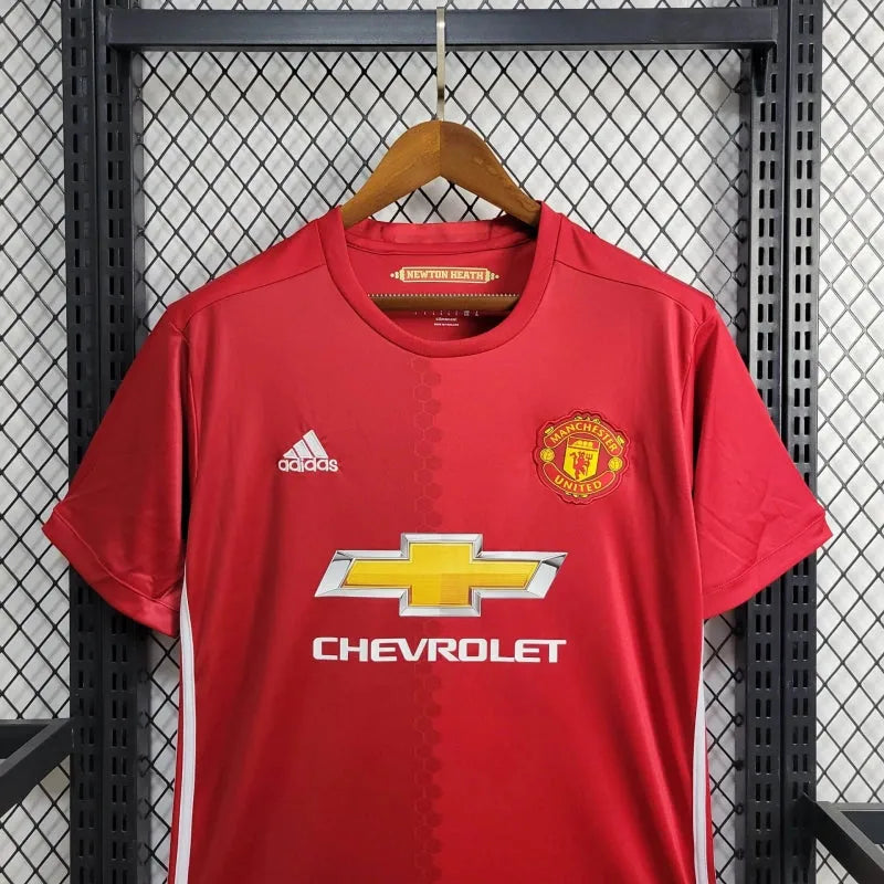 Camisa Manchester United Retrô Home 16/17 - Torcedor Masculina Vermelha Chevrolet - Camisa de Time Oficial - Buyit