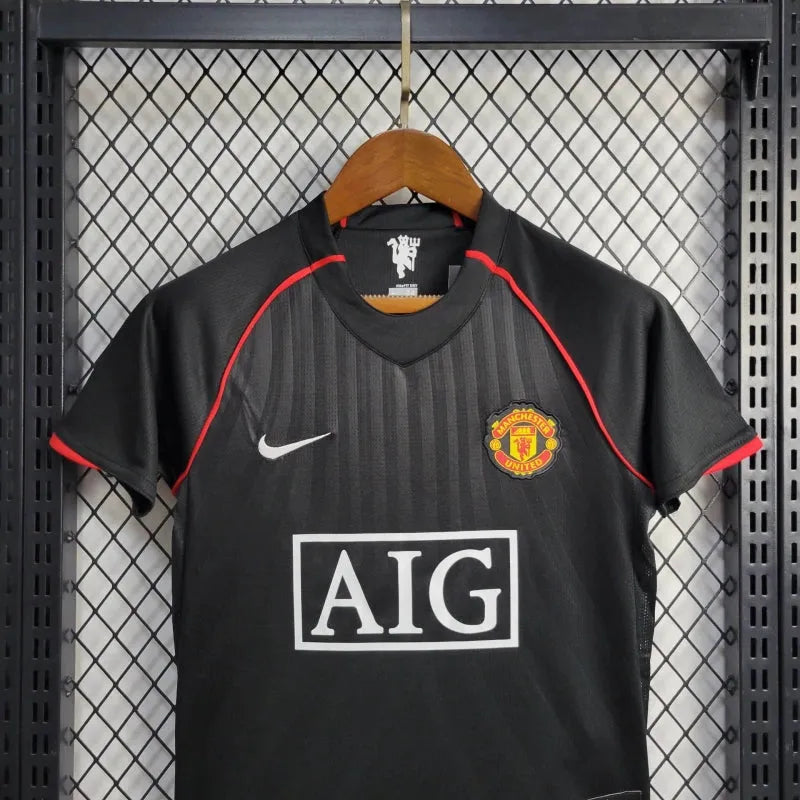 Camisa Manchester United Retrô Away 2007/08 - Torcedor Infantil Preta - Camisa de Time Oficial - Buyit