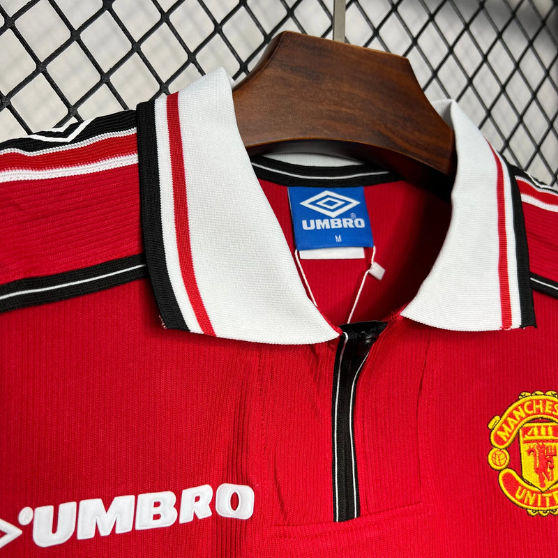 Camisa Manchester United Retrô Home 1998/99 - Torcedor Masculina Vermelha - Camisa de Time Oficial - Buyit