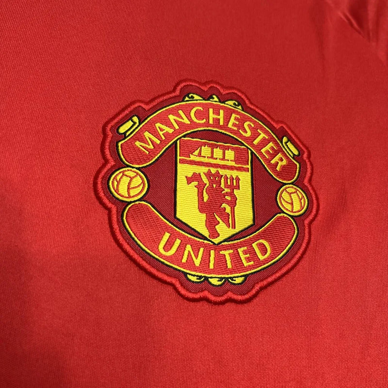 Camisa Manchester United Treino 24/25 - Torcedor Masculina Vermelha e Preta - Camisa de Time Oficial - Buyit