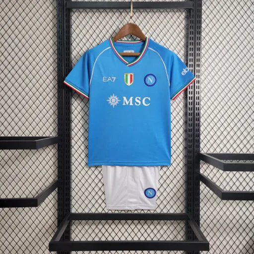 Camisa Napoli Home 23/24 - Torcedor Infantil Azul - Camisa de Time Oficial - Buyit