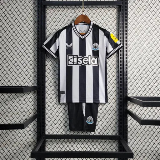 Camisa Newcastle United Home 23/24 - Torcedor Infantil Preta e Branca - Camisa de Time Oficial - Buyit