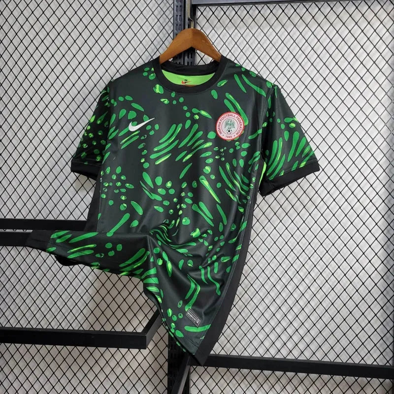 Camisa Nigéria 24/25 - Torcedor Masculina Preta e Verde - Camisa de Time Oficial - Buyit